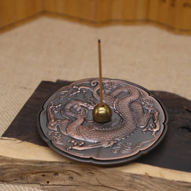 Kupferlegierungs-Drachenstäbchen-Räucherhalter, magnetischer Ascheauffänger, Heimdekoration, für Stäbchen/Kegel, Rückfluss-Räuchergefäß, Zen-Geschenk, Dekoration