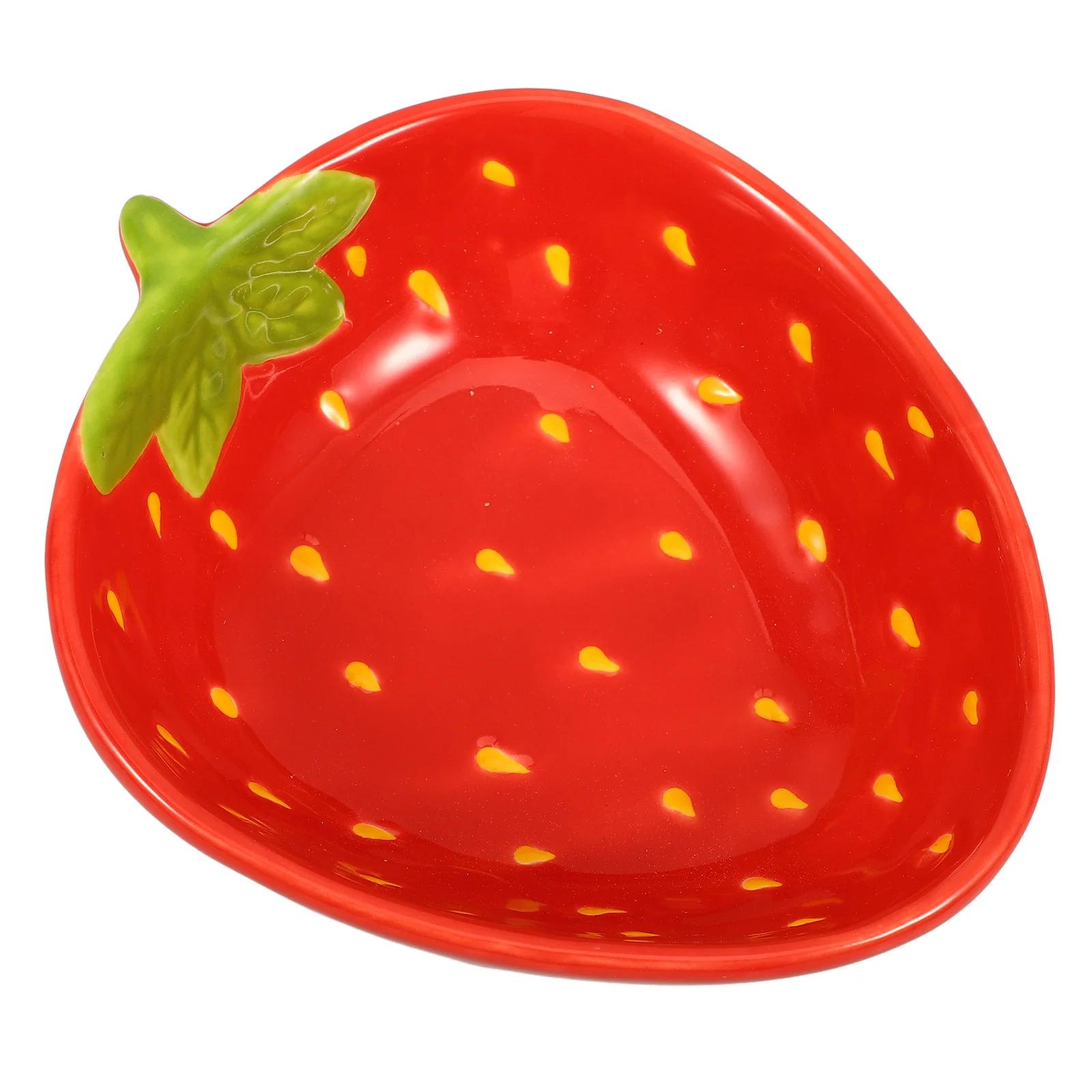 وعاء سيراميك لطيف على شكل فراولة، حاوية طعام، وعاء حلوى قابل لإعادة الاستخدام، وعاء فواكه مقاوم للصدمات، وعاء سلطة مزخرف #4