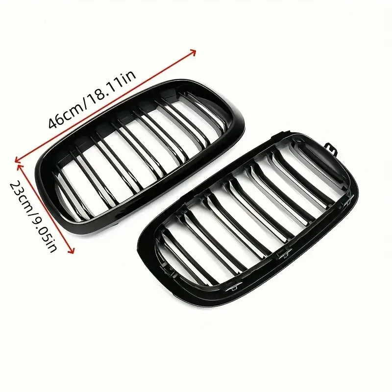 مناسبة لسيارات BMW X5X6 F15F16 ذات الخط المزدوج باللون الأسود اللامع، وإكسسوارات الديكور الخارجي للسيارة