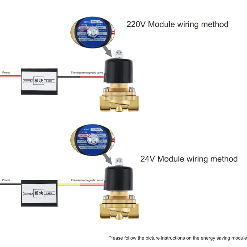 Électrovanne à 4 fils AC220V cc24v cc12v, Module d'économie d'énergie, 24h de fonctionnement, pas de pièces de Valve thermique