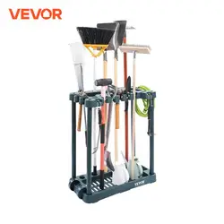 VEVOR 10 Slots Yard Garden Tool Organizer Long-Handled Tool/Rake/Broom Tower Storage Rack Stand Holder for Garage Organization