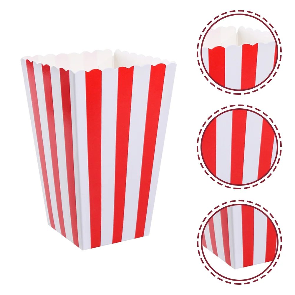 10 Pcs Gift Boxes Popcorn Carton Small Bulk Containers Movie Night Paper Red Theme Party Supplies Baby