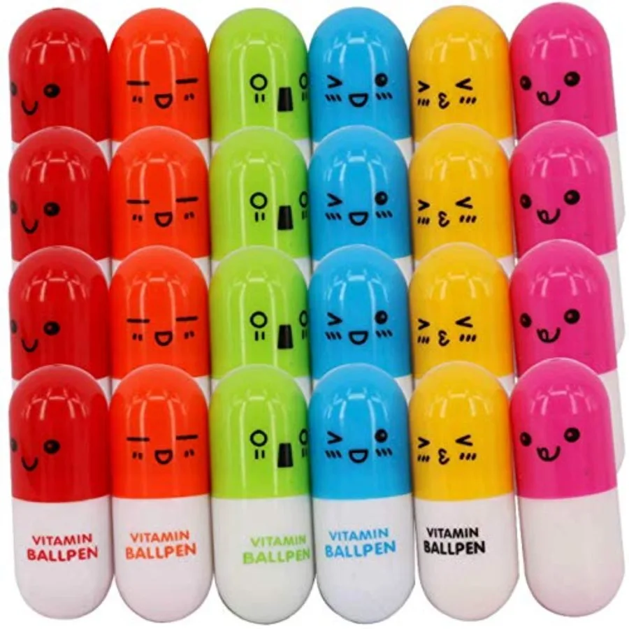 

Novelty Nurse Pharmacy Pill Pens - Retractable Vitamin Capsule Pens for Nurses Week, Office and Valentine Day Gifts, Bulk Novel