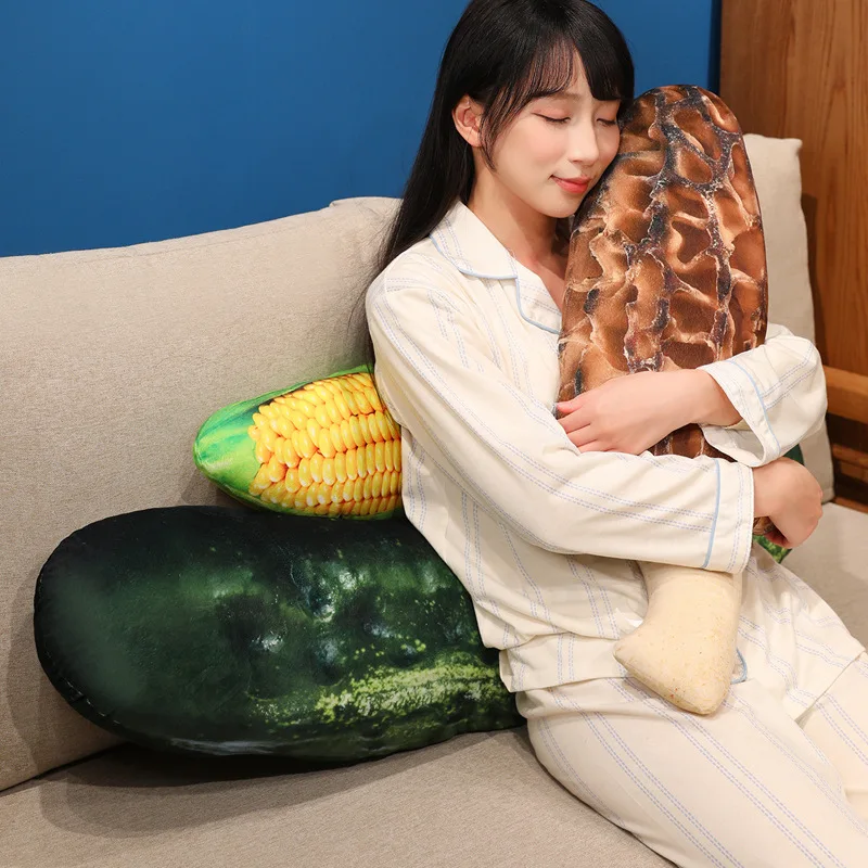 Creative Huge Simulation Cucumber Plush Pillow Toy Soft Stuffed Plants Vegetable Plushies Doll Cushion Cute Soft Kids Girls Toys