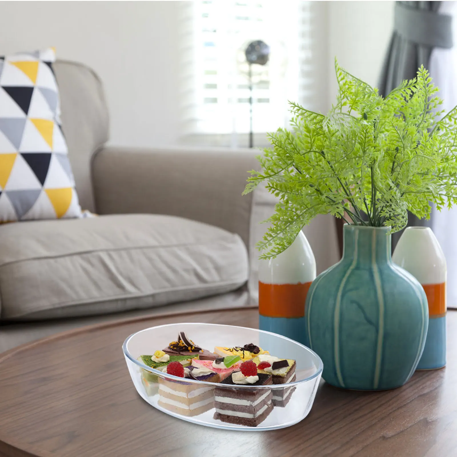 

1Pcs Toughened Glass Bakeware Heat Resistant Large Capacity Clear Glass Baking Dish Microwave Oven Grill Pan Dishwasher Safe