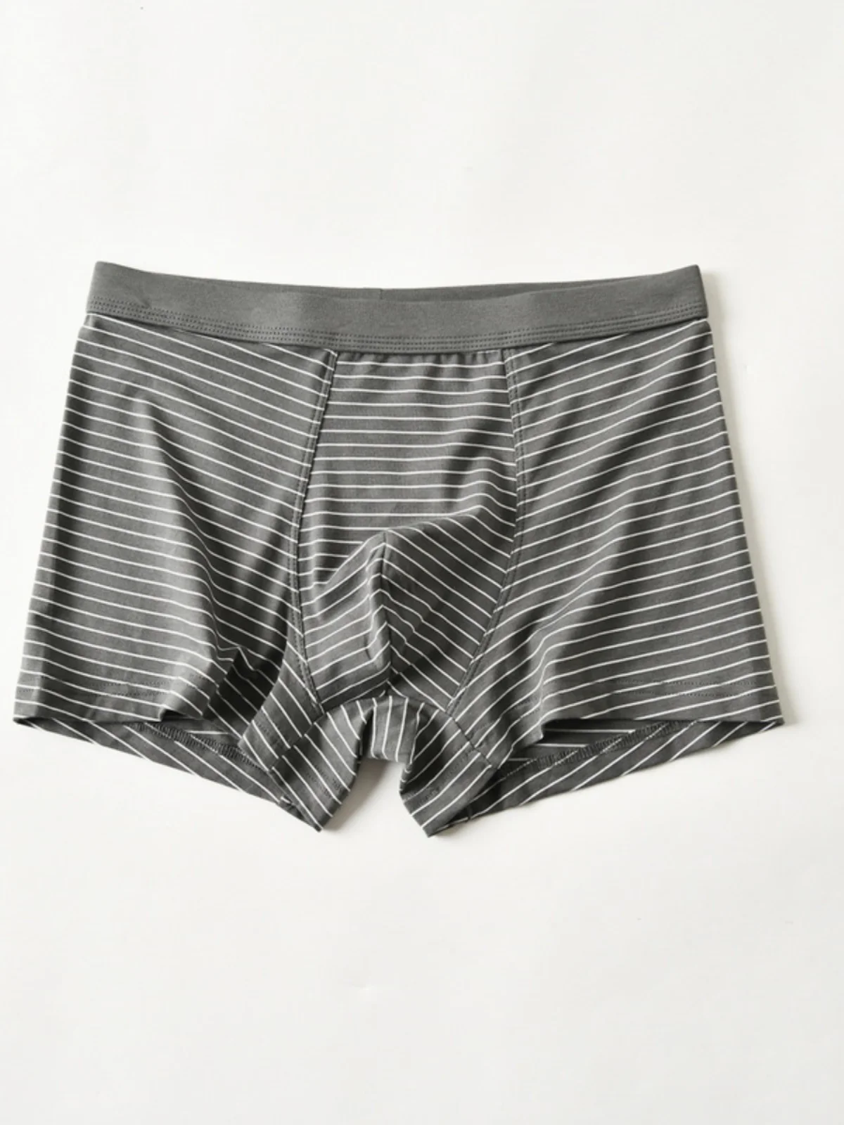 Men's Breathable Elastic Stripe Briefs mid Waist Cotton Modal Fabric Comfortable Boxer Shorts Flat Angle Underwear