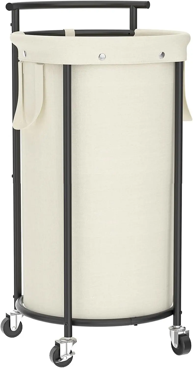 

Корзина для белья на колесиках 110 л, со съемным мешком, стальным каркасом и ручкой, для общежития или прачечной