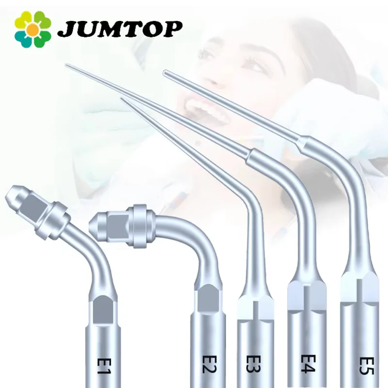 

JUMTOP 5Pcs Dental Ultrasonic Scaler Tips E1 E2 E3 E4 E5 Endodontics Endo Perio Scaling Tips Fit for EMS WOODPECKER