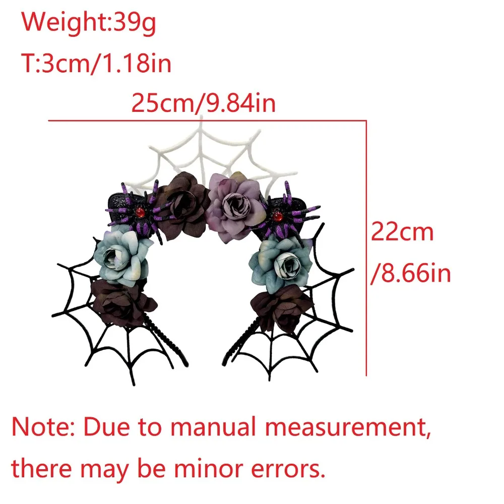 과장된 해골 머리 머리띠 할로윈 장식 시뮬레이션 박쥐 할로윈 머리 후프 재미 있은 다채로운 고딕 꽃 헤어 밴드