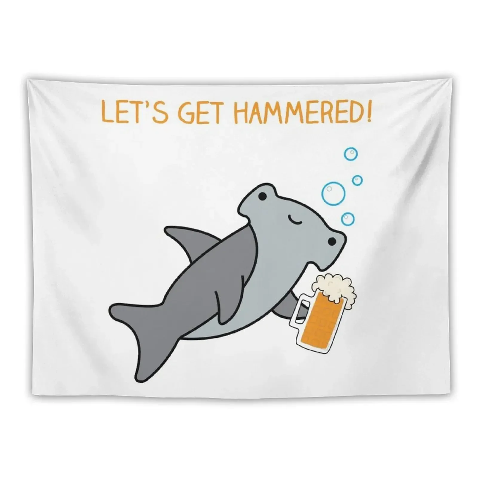 

Let's get hammered beer shark Tapestry Room Aesthetic Decor Bedroom Decor Aesthetic Tapestry