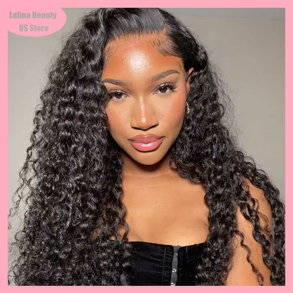 

Lafino Short Curly Human Hair Wigs 4x4 Closure Deep Wave Frontal Wig Water Wave Lace Front Wig Curly Wigs 5x5 Hd Lace Closure