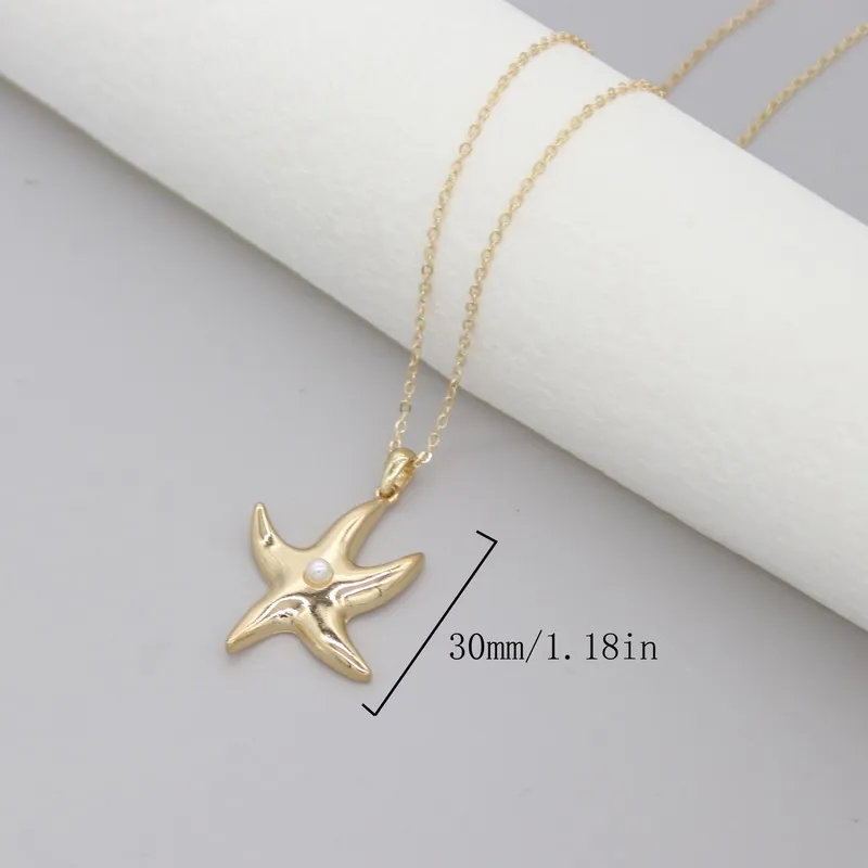 Sea Snail Shell Starfish Coconut Palm Pendant Necklaces for Women