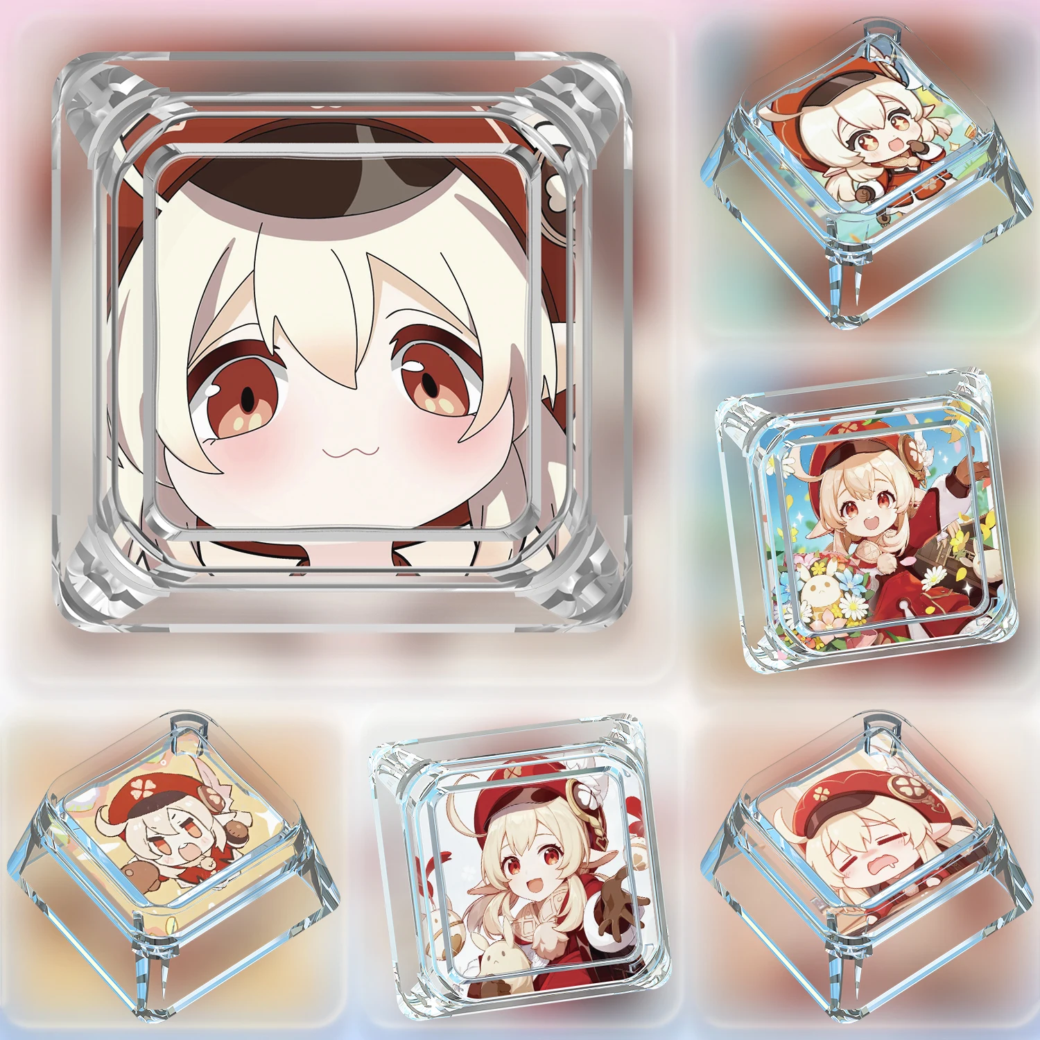

Genshin Impact Klee Personalized Keycap Cross Mechanical Keyboard Love Spark Knight Single Transparent Woting Transparent Keycap