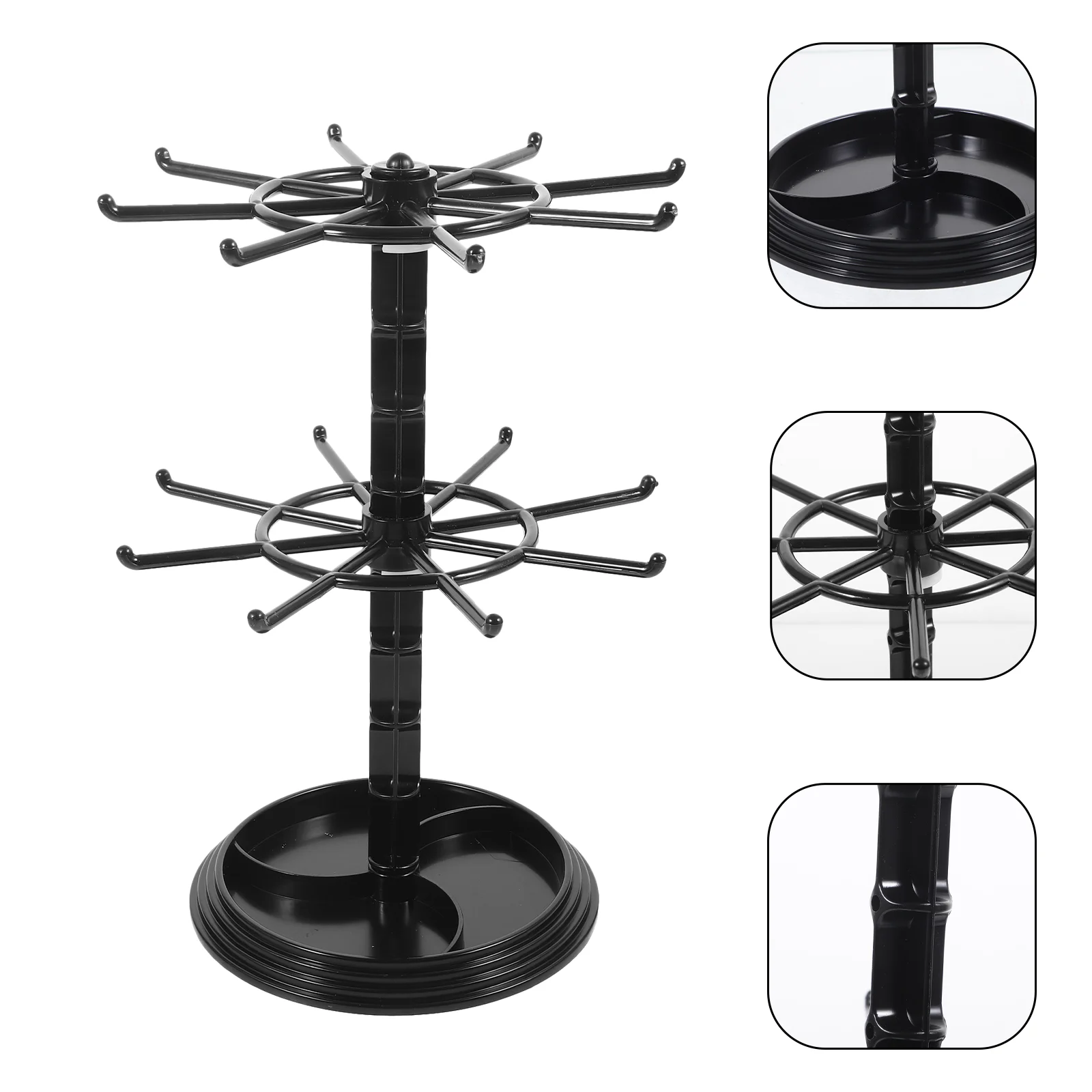 2-Tier Rotating Rotating Rotating Key Fob Holder Stands Stand Display Holder Earrings Rotating Rotating Key Fob Holder Stands