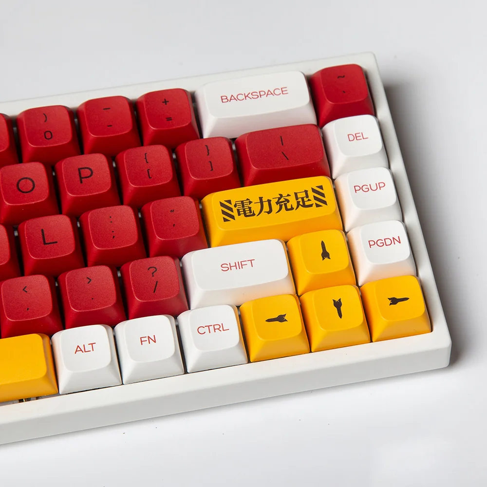 Hot Selling Japan Manga Cartoon Comic Charater Theme EVA Evangelion Unit 02 Japanese Yellow Red Keycaps