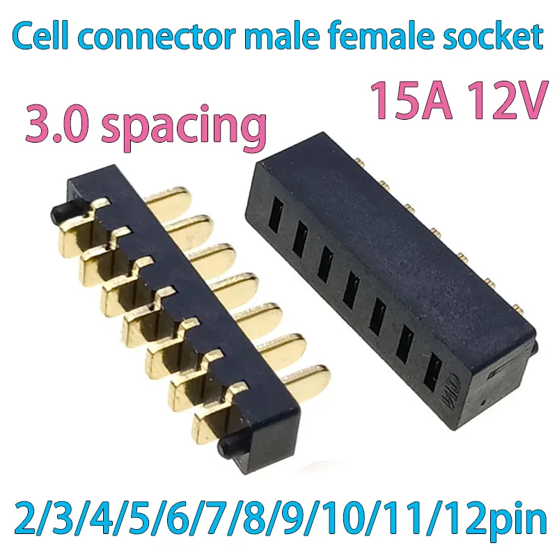 

15A 12V battery connector male and female socket 3.0 spacing notebook medical equipment intelligent electrical connector2-12pin