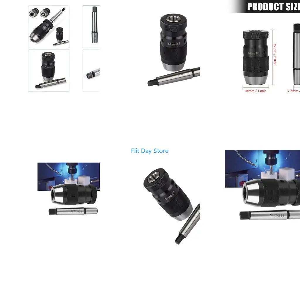 F92C 1‑16Mm MT2‑B16 Keyless Drill Chucks Morses Taper for Workshop and DIY Use