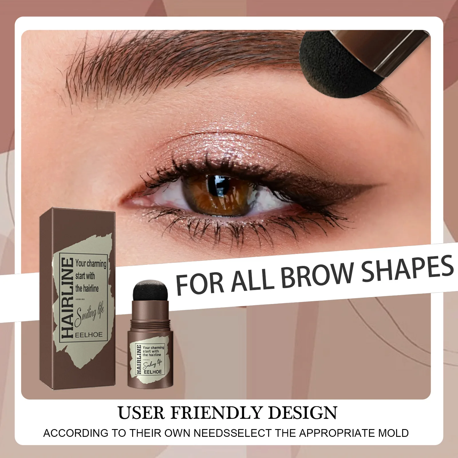 Sello de cejas resistente al agua, pintura para cejas, forma de ceja, línea de cabello, brochas de maquillaje en polvo, Kit profesional de plantilla de sello para cejas