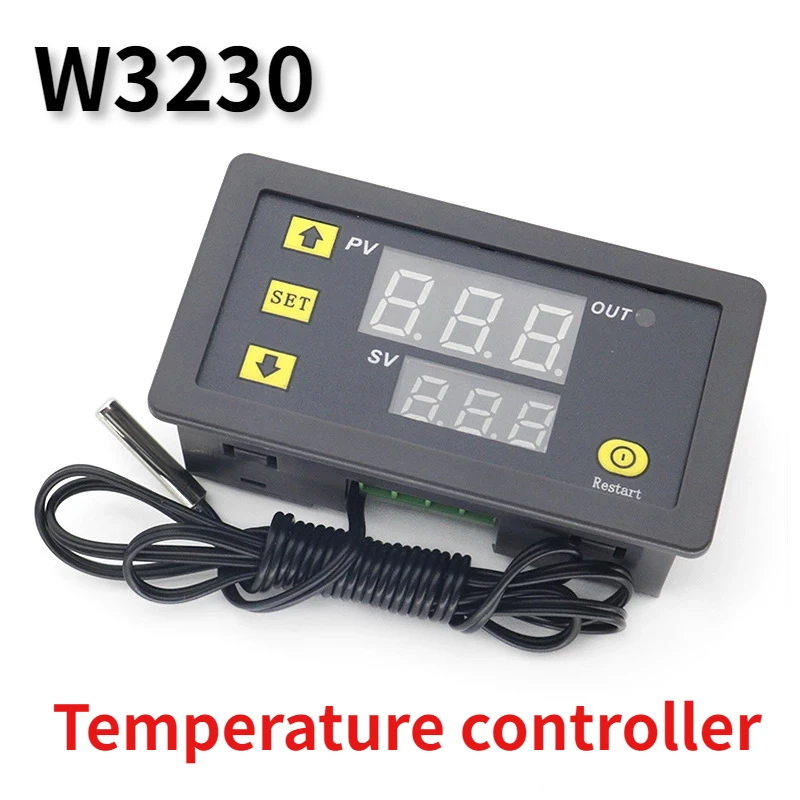 

W3230 Mini Digital Temperature Controller 12V 24V 220V Thermostat Regulator Heating Cooling Control Thermoregulator With Sensor