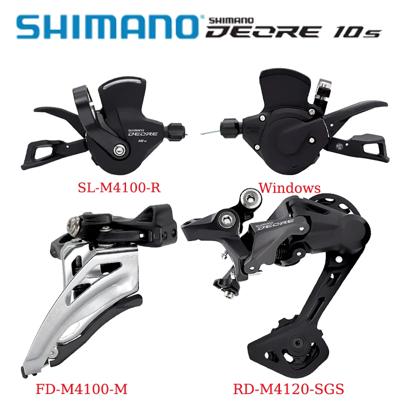 SHIMANO DEORE 10-Speed Kit Right Shift Lever SL-M4100 RD-M4120 SGS Rear Derailleur FD-M4100 Front Derailleur Bike Riding Parts