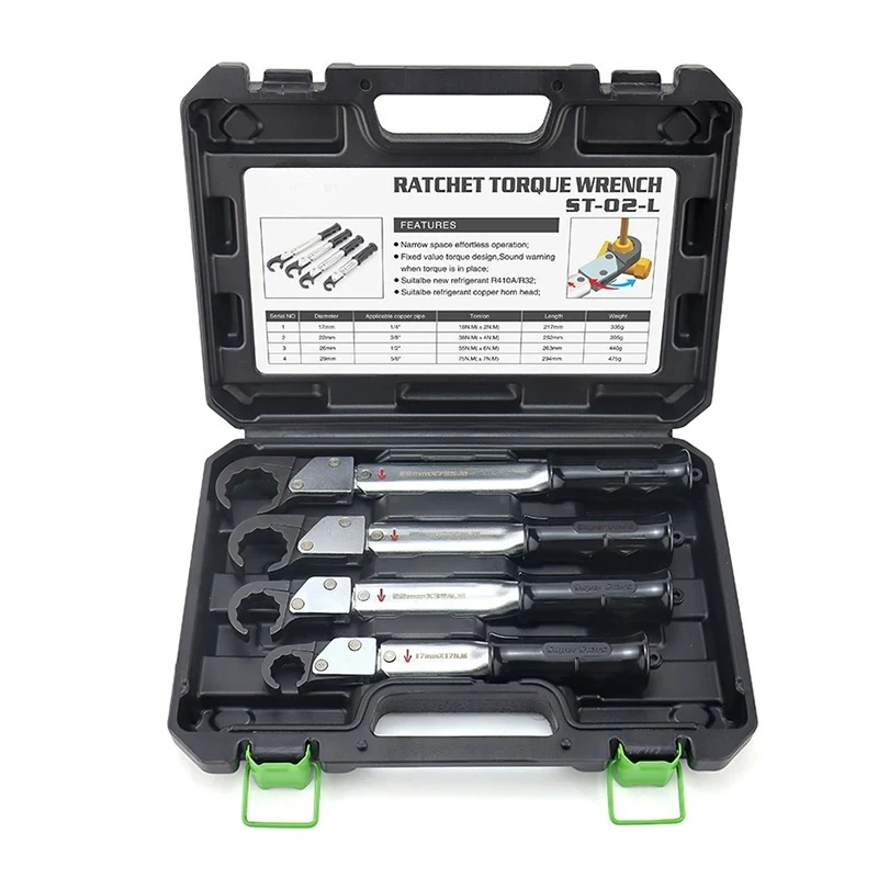 ST-02L High Precision Open Ratchet Torque Wrench Set Auto Repair Air Conditioner Installation Maintenance Hand Tools
