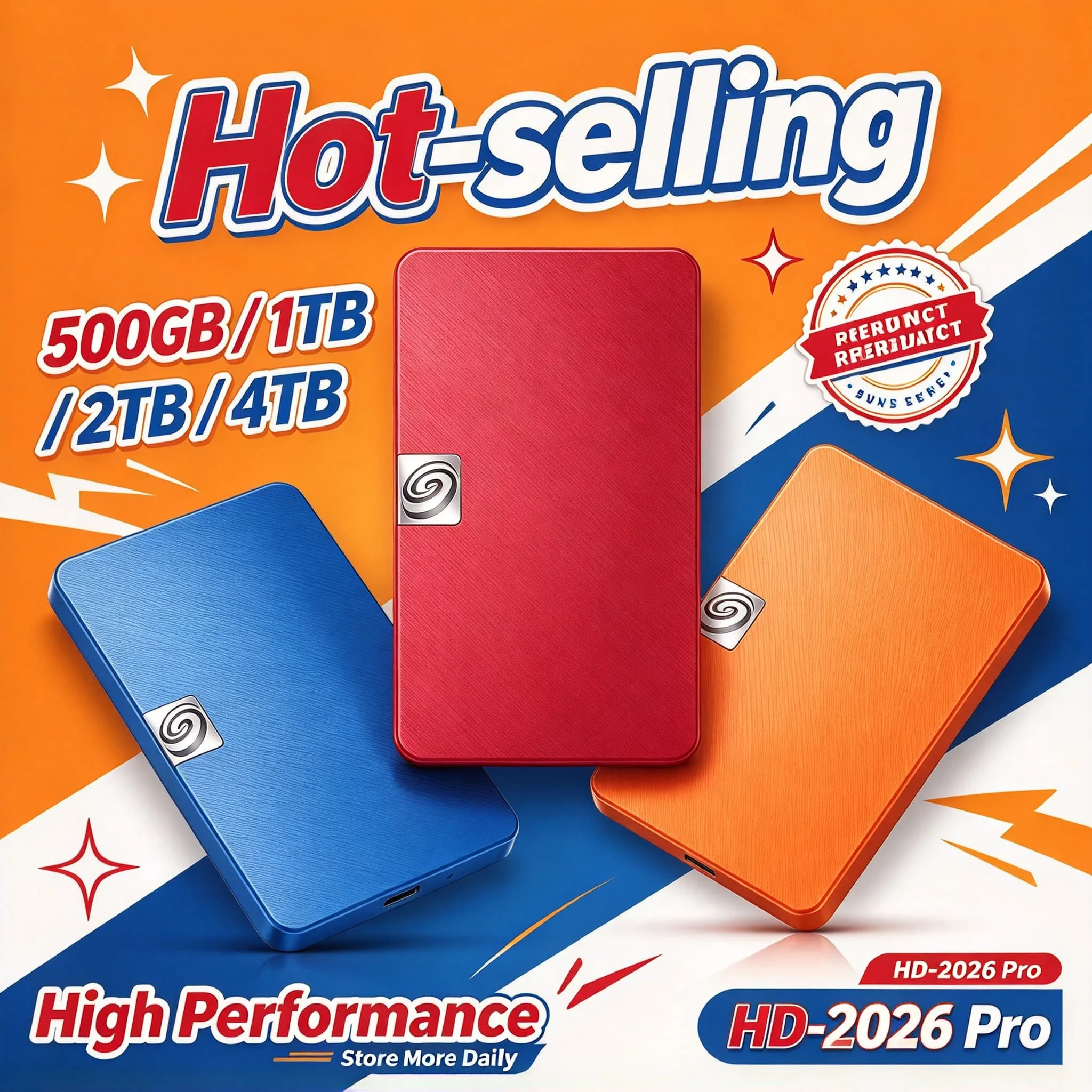 Laptop External Mobile Hard Disk SSD Drive Storage Device Data Backup File Save 1TB 2TB 4TB 500GB USB 3.0 Mac Windows PC