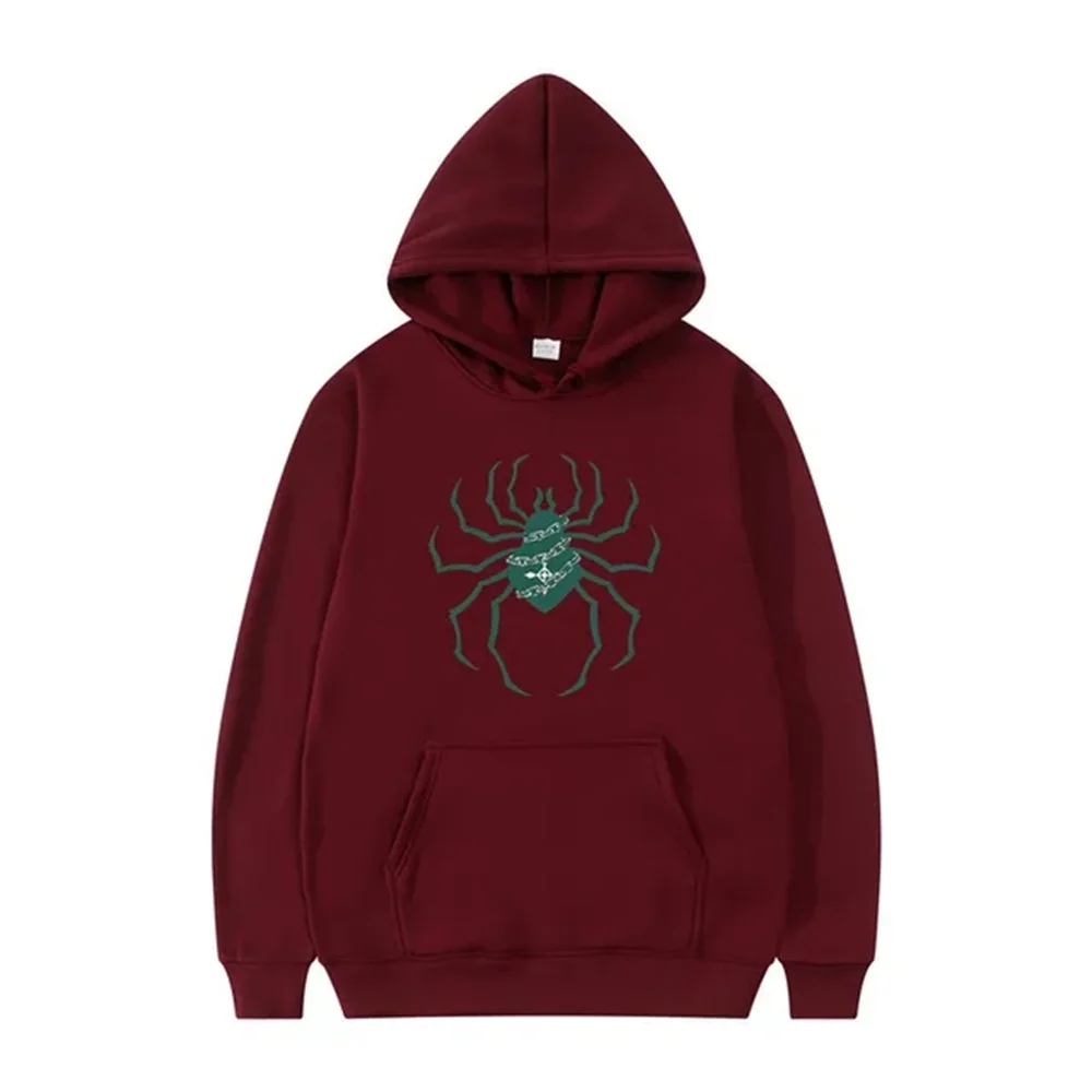 Moda hombre y mujer araña sombrero sudadera araña estampado sudadera casual moda streetwear otoño invierno 2024