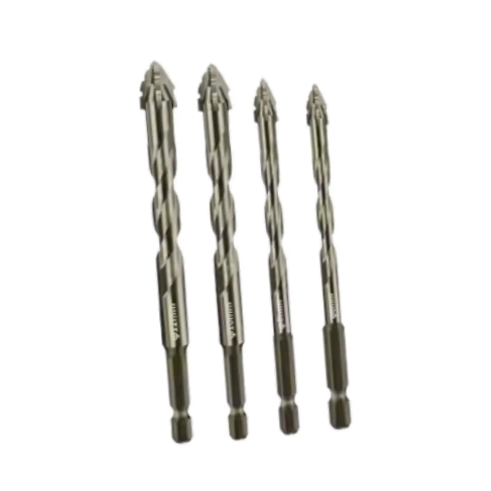 4 Pieces Four Flute Sawtooth Eccentric Drill Bits Premium Skewed Head Eccentric Drill Bits for Wood Metal Glass Brick Ceramic