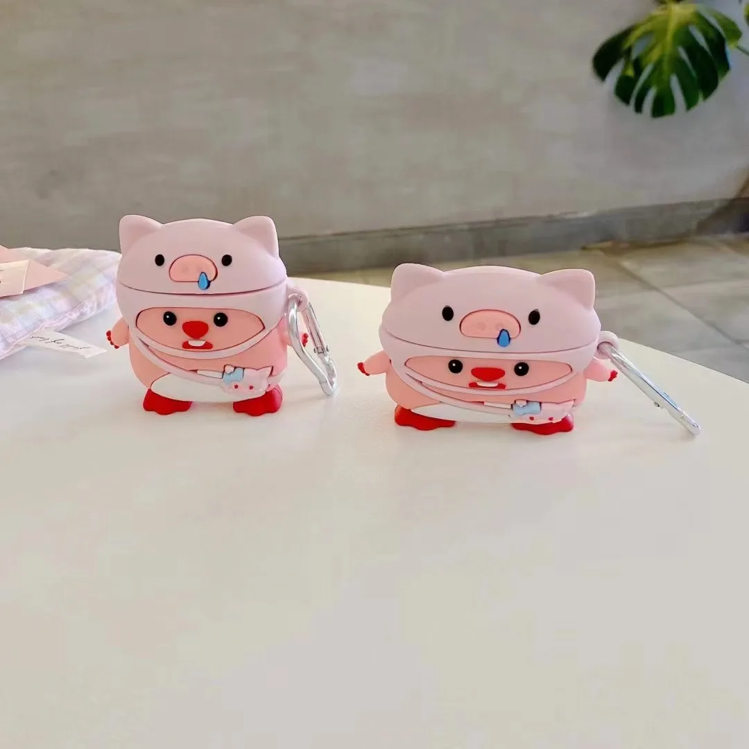 Étui en silicone lapin 3D dessin animé mignon pour Apple AirPods Pro 2, housse pour écouteurs, Airpods 1, 2/3, casque de charge, coque de boîte