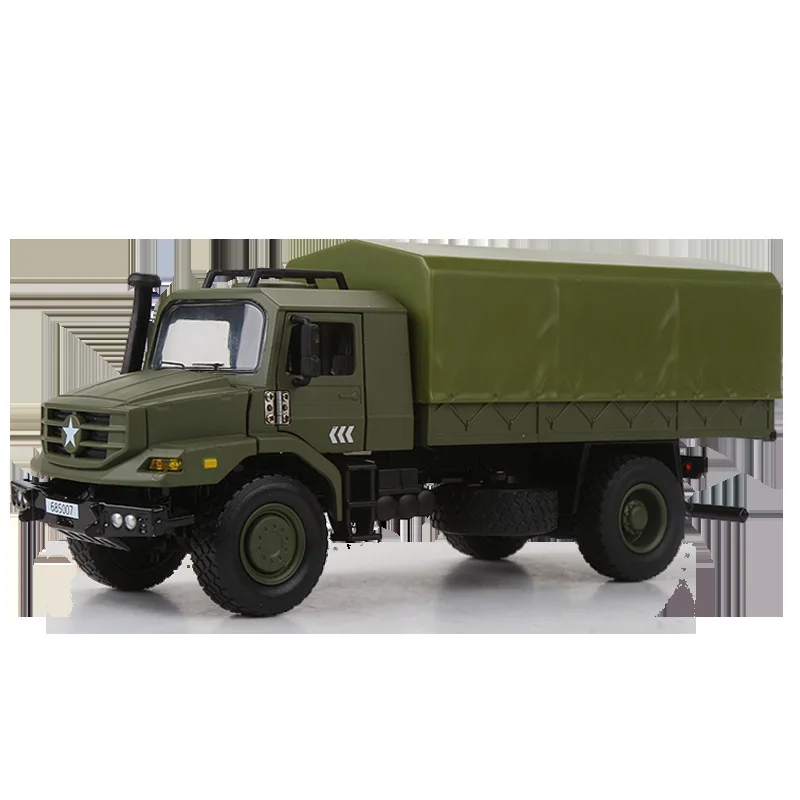 1:36 Wojskowy samochód ciężarowy, model ze stopu, symulacja amortyzatora, zabawka dla dzieci, kultura wojskowa, popularnonaukowe pomoce dydaktyczne, zabawki dla chłopców