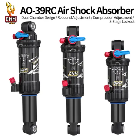 DNM 39RC Air Shock Absorber 165/190/ 200mm With Damping Adjustment 3-stage Locking Double Chamber MTB Rear Shock Winter Cycling