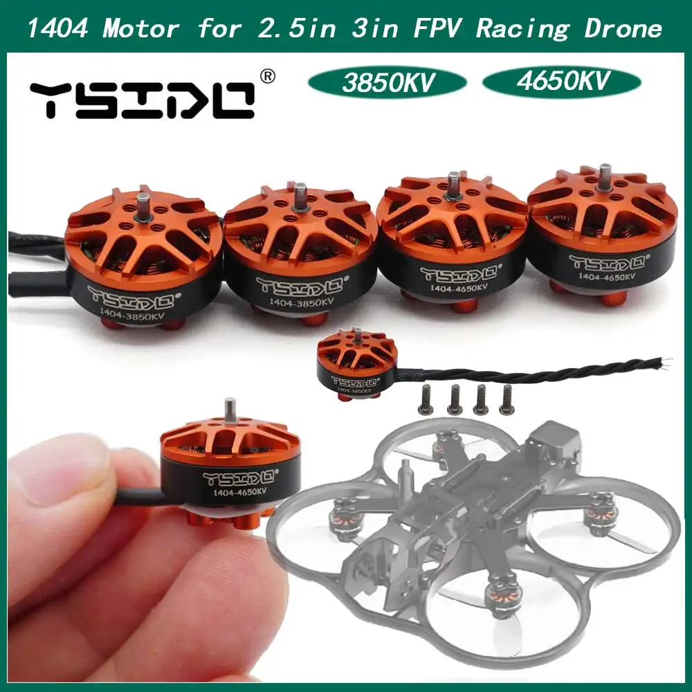 Original YSIDO 4Pcs 1404 3850KV 4650KV Brushless Motor for RC FPV Racing Freestyle Toothpick Drones RC Replacement DIY Parts