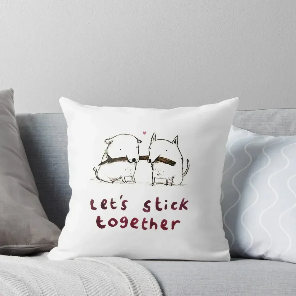 

Let's Stick Together Throw Pillow anime girl pillow pillowcase Plaid Sofa pillow