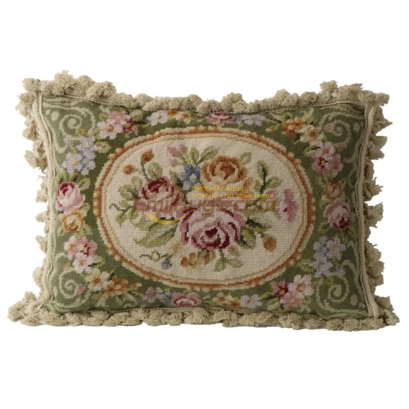 needle point pillows  European hand  pure wool living room pure ethnic handcrafted cushions