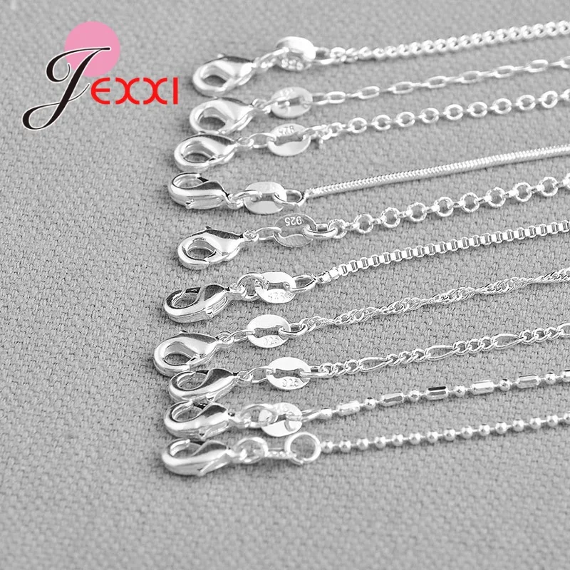 

90% Off Big Promotion Wholesale 5PCS Multi Style Different Sizes Necklace Chain Minimalist Trendy Jewelry 925 Sterling Silver