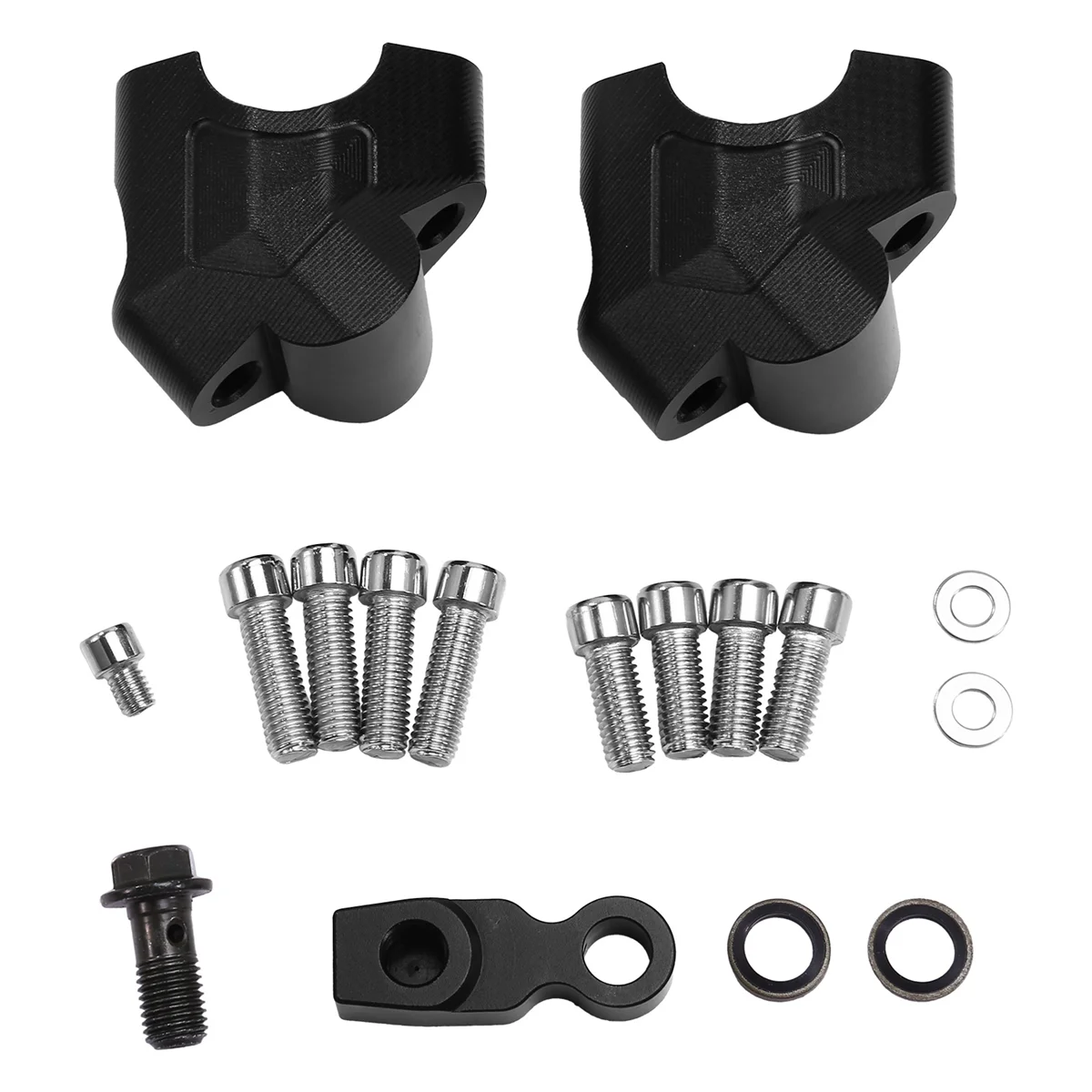 Motorcycle Handlebar Riser Mounting Clamp Handlebar Height and Rear Shift Adapter Parts for CFMOTO 800MT Black