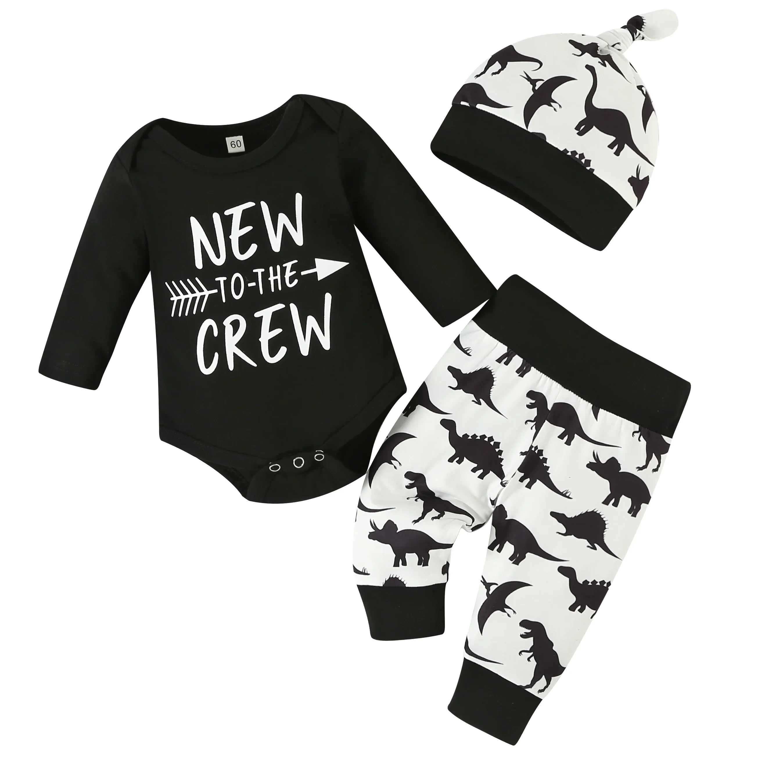 Newborn Infant Baby Girl Clothes Long Sleeve Tops + Print Pant +Bow Headband 3Pcs Outfits