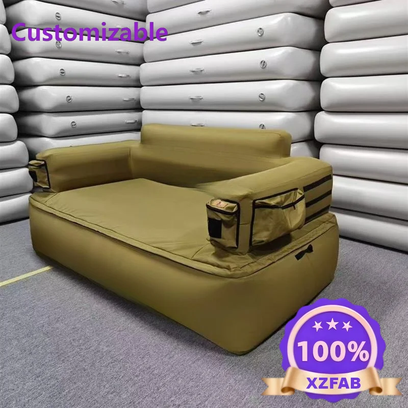 Factory Direct 2026 Camping inflatable sofa portable lunch break home camping inflatable mattress elastic silk