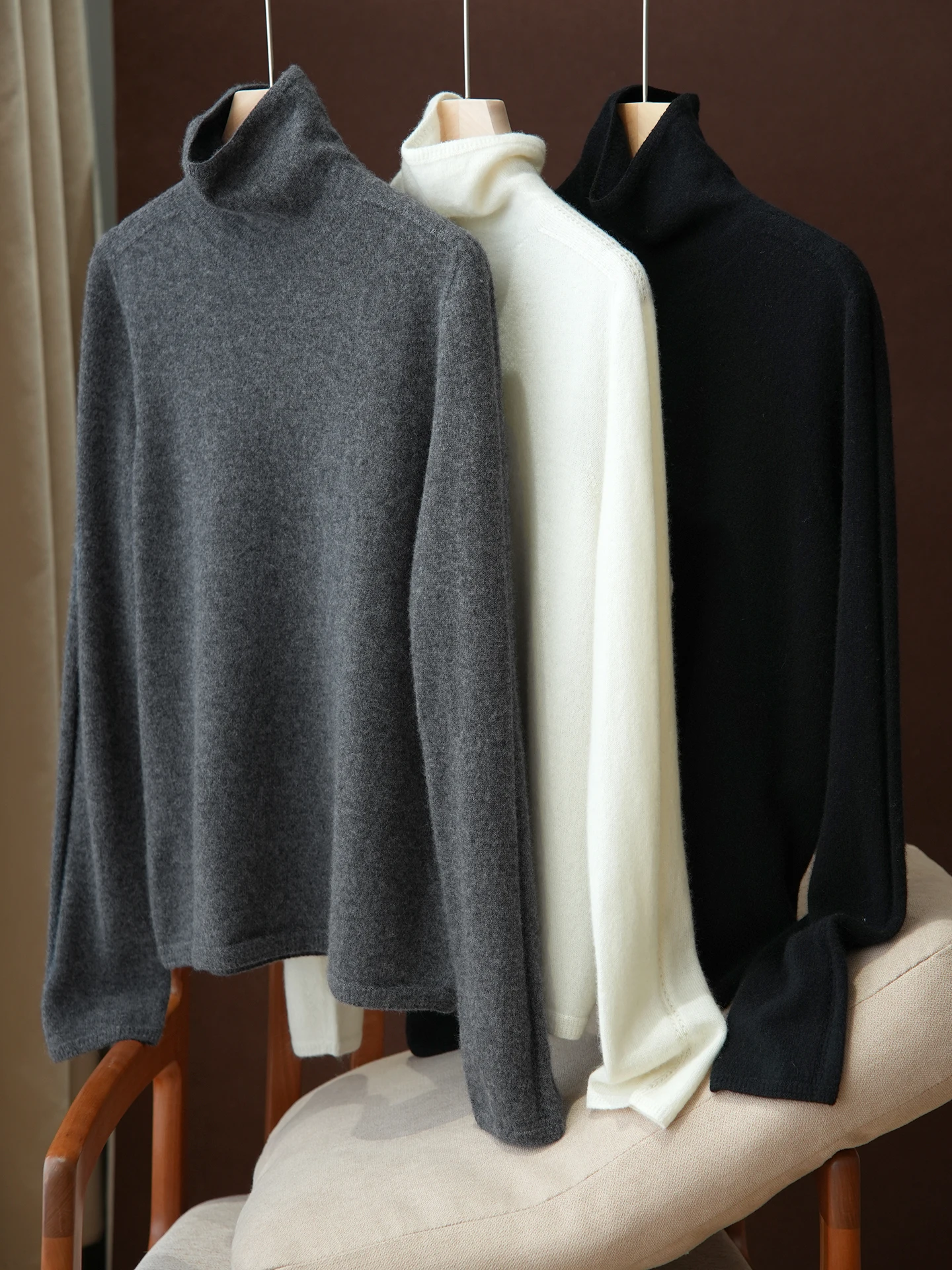 

Ladies' Camere High Ne Knitted Sweater Winter Sle Sl Two-Piece Set Warm Fing Commute Faion Slim Fit Long Sve