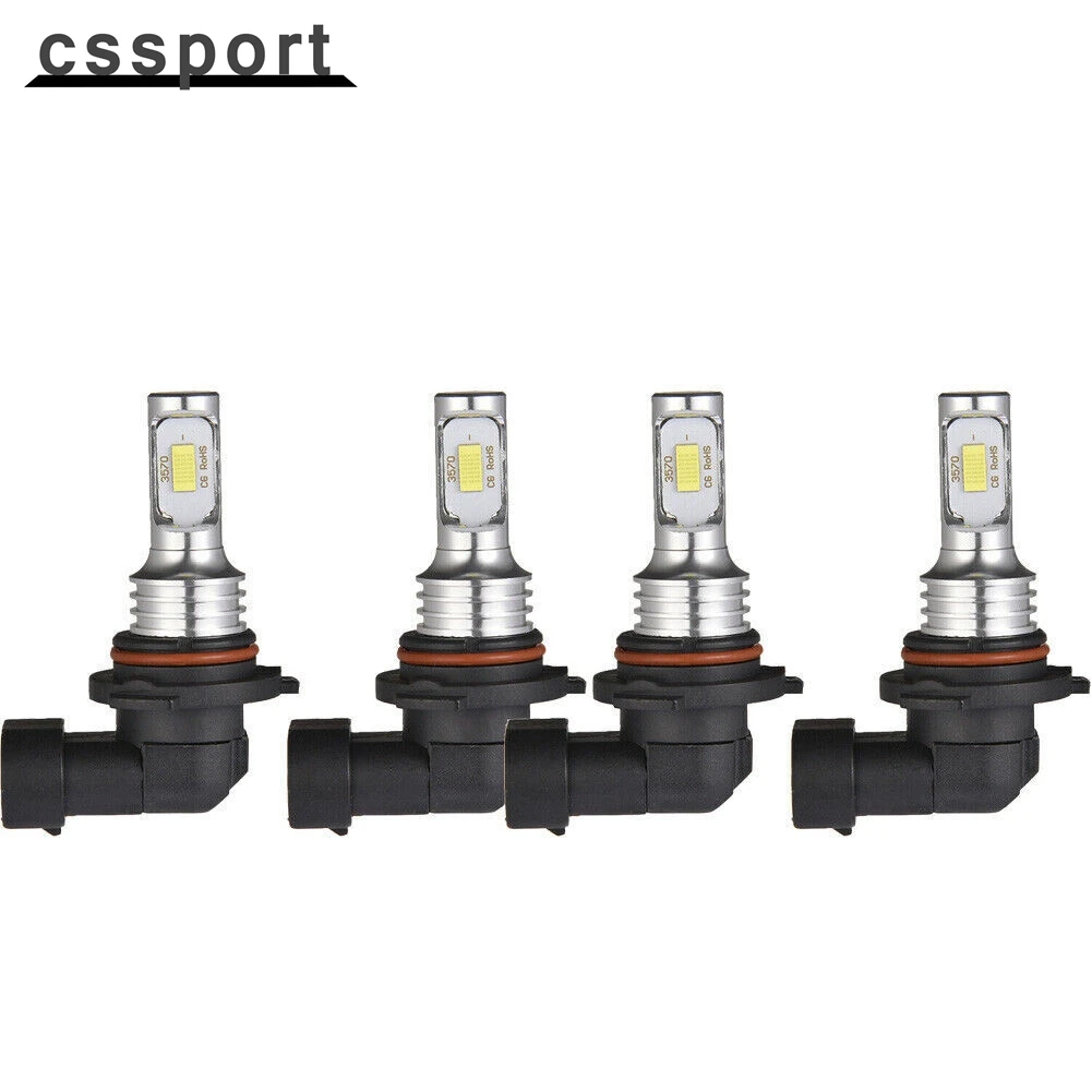 

LED Headlights Kit Combo Bulbs 6500K High Low Beam Super White Bright 9005 9006