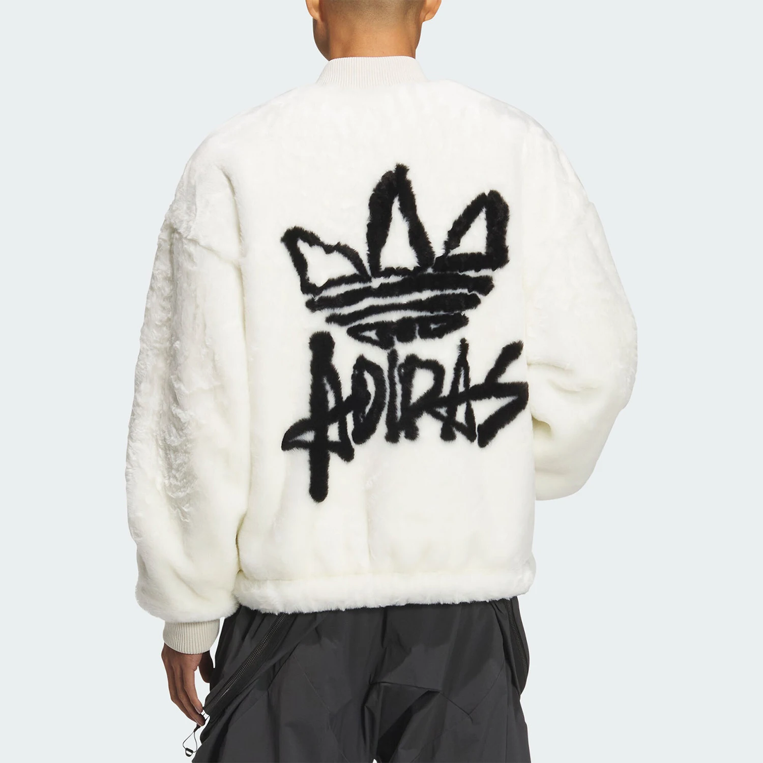Adidas genuine clover men's and women's simple plush casual loose jacket JD3777