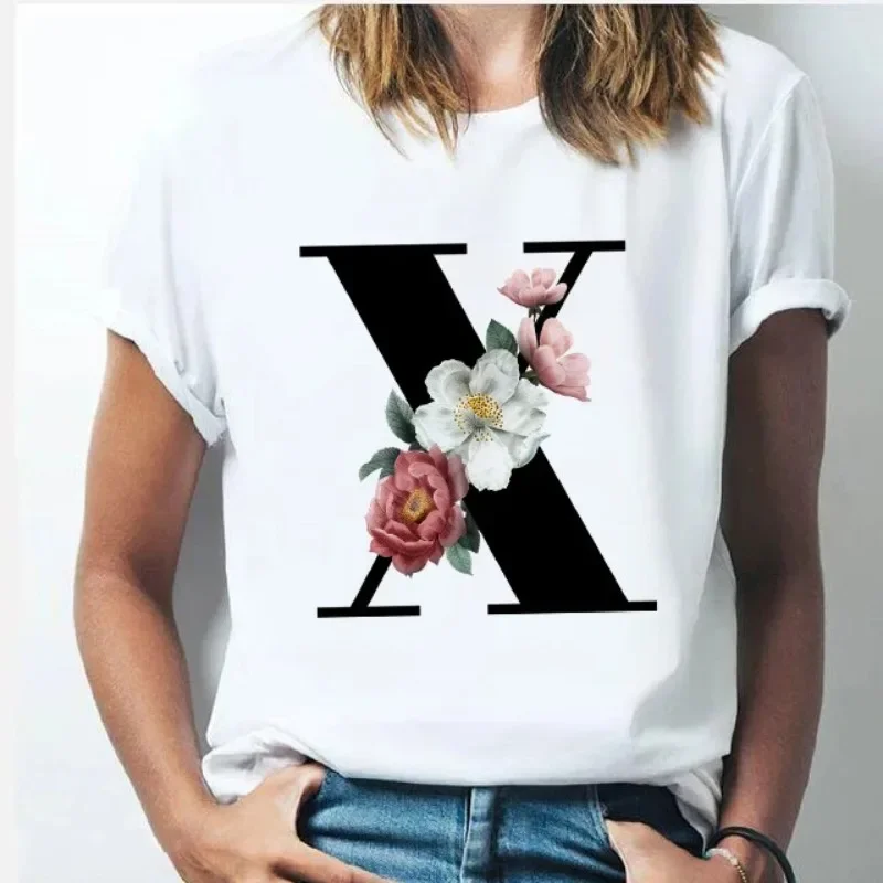 Summer Round Neck European and American Letter-printed Top Short-sleeved Women's T-shirt Harajuku  Aesthetic Clothes