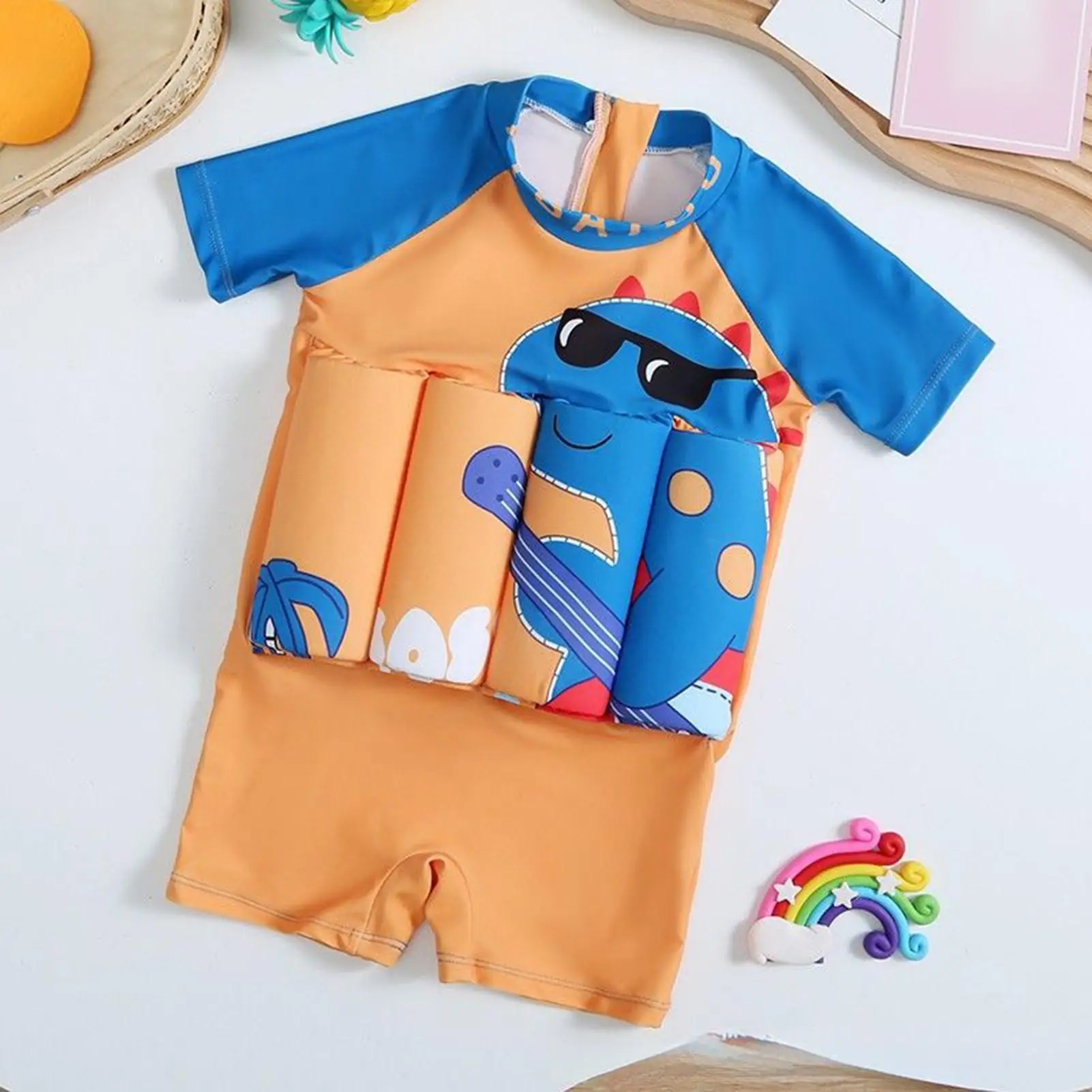 Floatie Swimsuit Floating Bathing Suit Floatie Swimsuit Quick-Drying Swim Vest Swimwear Dinosaur Trainer for Boys Girls Pool