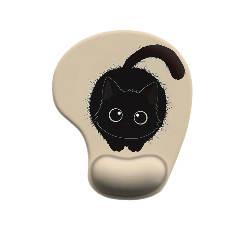 

Нескользящий коврик для мыши с мультяшными животными, силиконовый, эргономичный, удобный, подставка для запястья, гладкая поверхность, мягкая настольная поддержка запястья