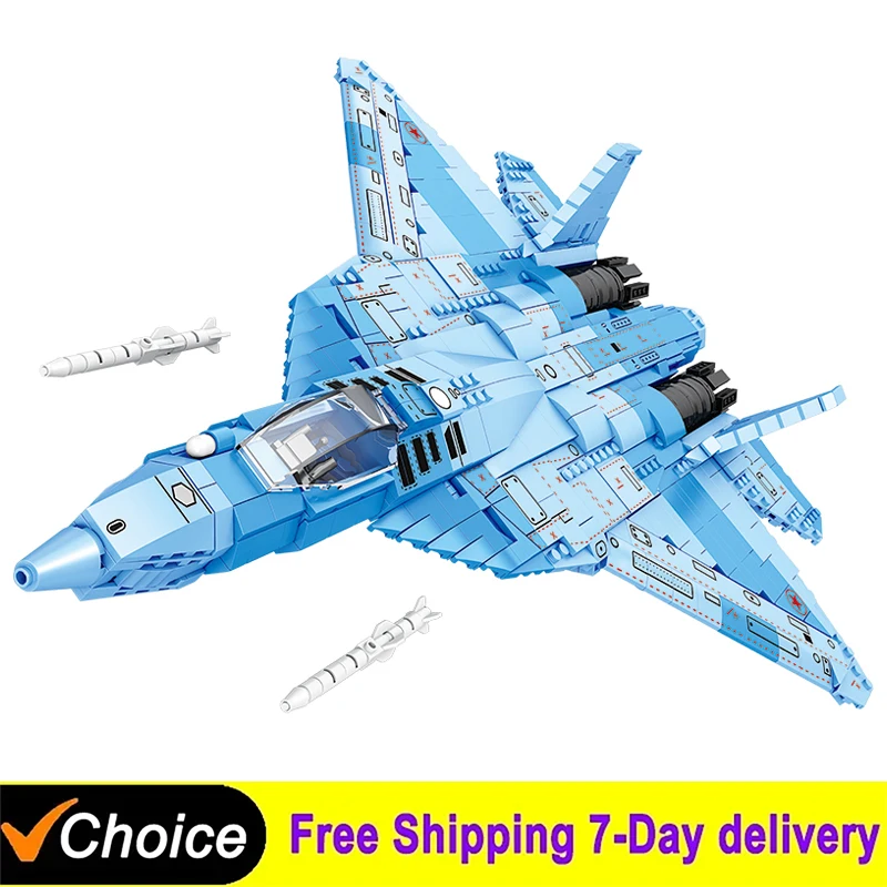 

В НАЛИЧИИ: Военный самолет времен Второй мировой войны, конструктор «Су-57» (Сухой), модель истребителя, коллекционные кирпичики, игрушка для подарков