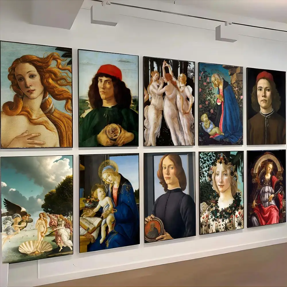 Sandro Botticelli soft Poster Advanced Aesthetic Self-adhesive Printing Paper Wall Art for Living Room Home Decor