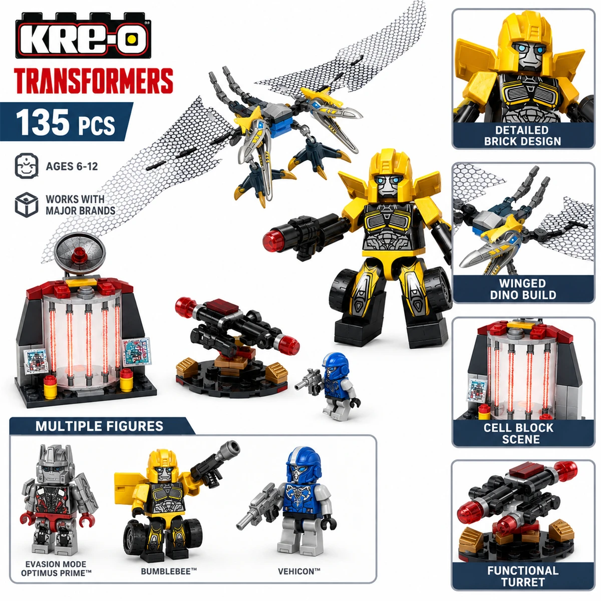 Hasbro Kre-O Transformers Black Bumblebee Cell Block Breakout