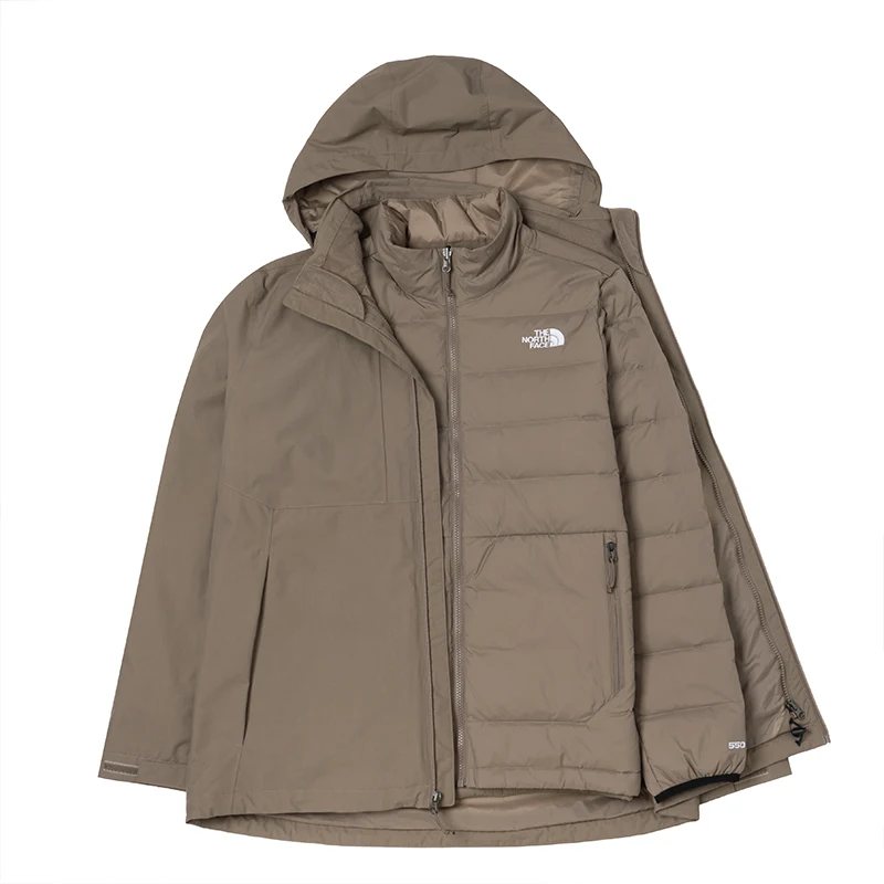 The North Face Chaqueta con capucha para hombre, moda diaria, chaqueta tres en uno de plumón de ganso cómoda e informal 88Rkbow