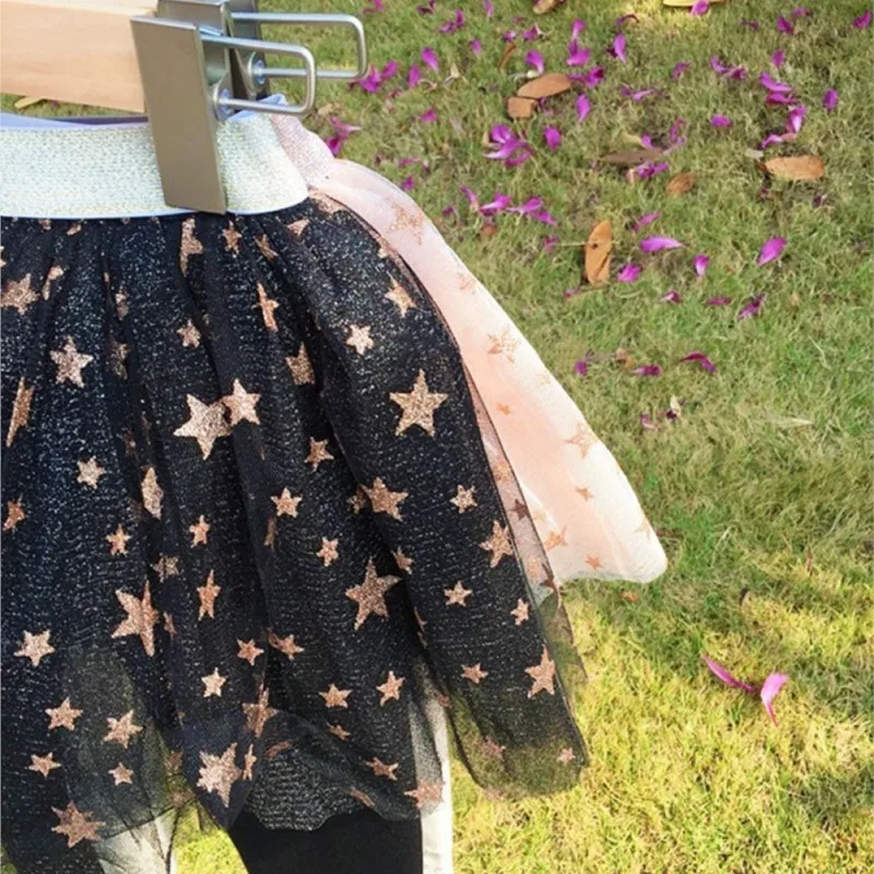 Fashion Baby Girl Princess Cotton Legging With Sparkle Star Tutu Skirt Child Culottes Mesh Patchwork Spring Baby Clothes 2-10Y