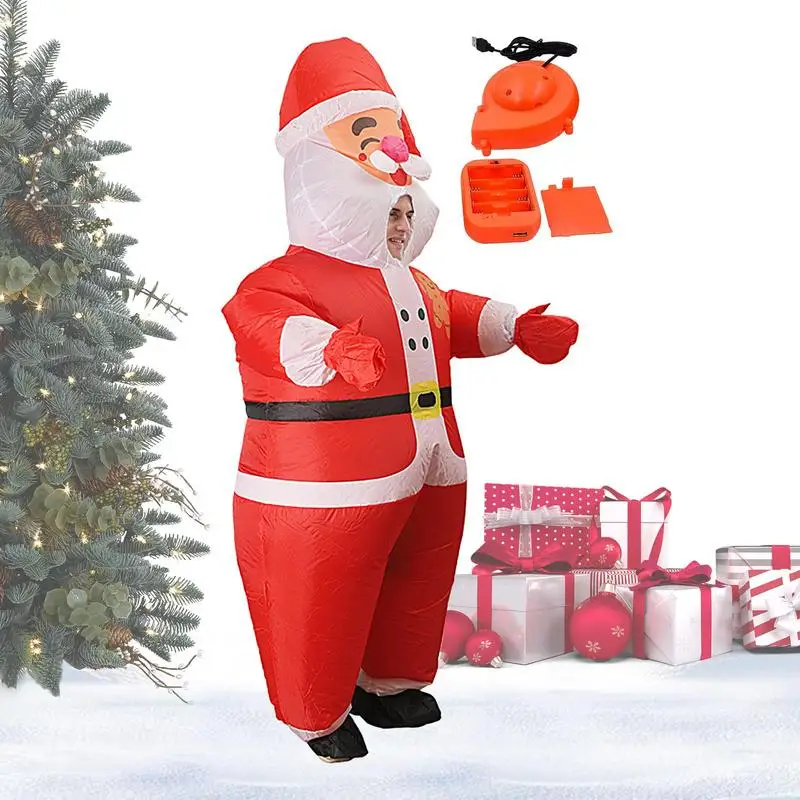 

Christmas Inflatable Suit Santa Claus Adult Costume Unisex Christmas Costume Funny Holiday Props Blow Up Christmas Outfit For